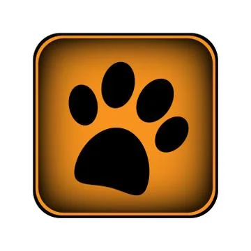 Paw button Stock Illustration