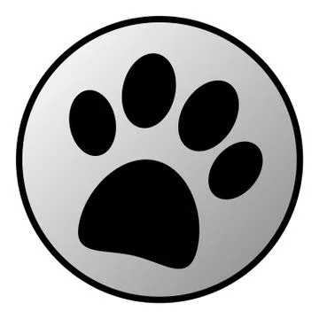 Paw button Stock Illustration