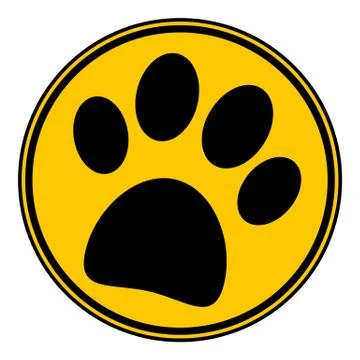 Paw button. Illustrazione stock