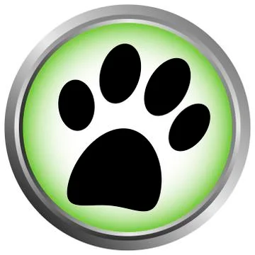 Paw button Stock Illustration