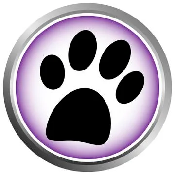 Paw button Illustrazione stock