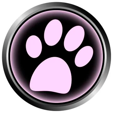 Paw button Illustrazione stock