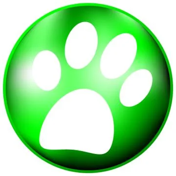 Paw button Stock Illustration