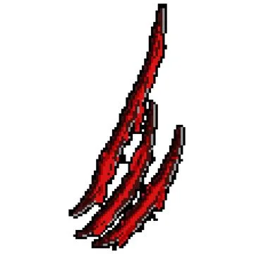 Paw claw scratch pixel art vector illustration Stock Illustration