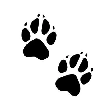 Paw of a dog. Logo. Isolated vector. Black on White Stock Illustration