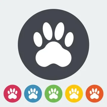 Paw flat icon Stock Illustration