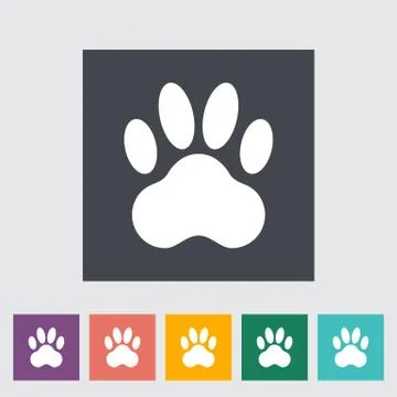Paw flat icon Stock Illustration