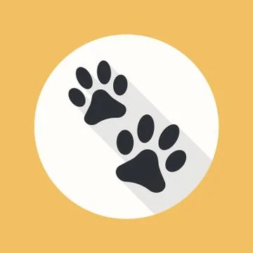 Paw flat icon Stock Illustration