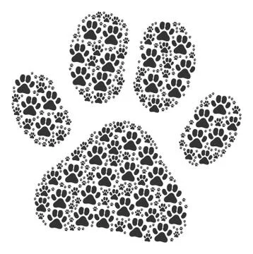 Paw Footprint Icon Composition Stockillustratie