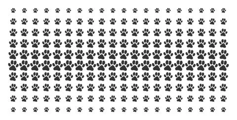 Paw Footprint Shape Halftone Effect Stockillustratie