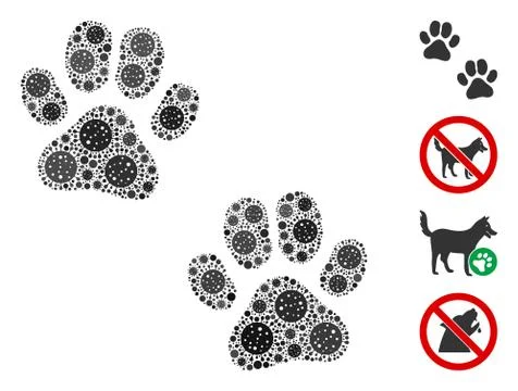 Paw Footprints Collage of CoronaVirus Elements Stockillustratie