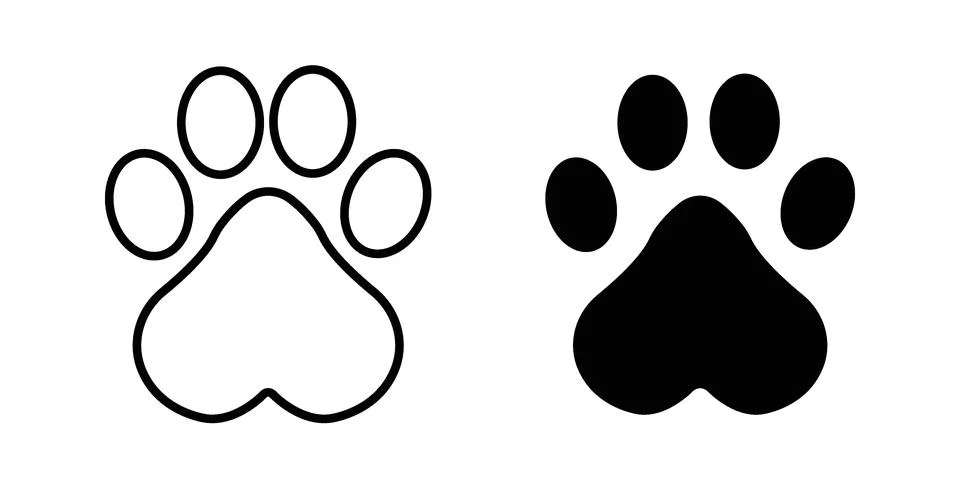 Paw icon bundle for website design projects Stock Illustration
