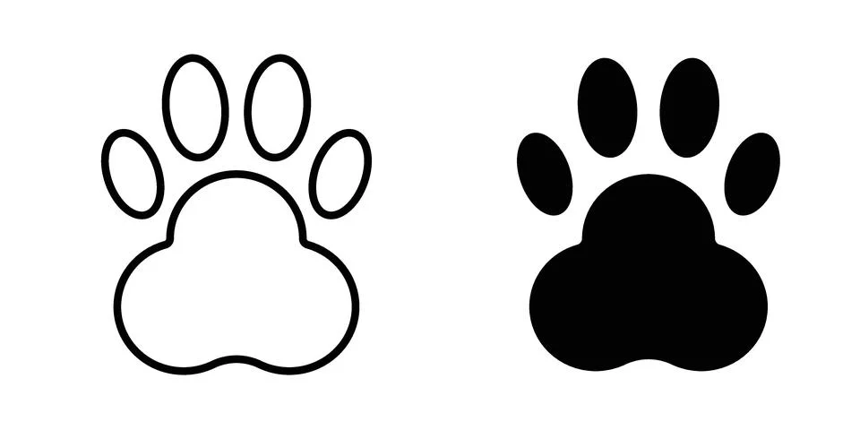 Paw icon for design projects and web UI Stock Illustration