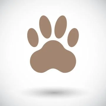 Paw icon flat Stock Illustration