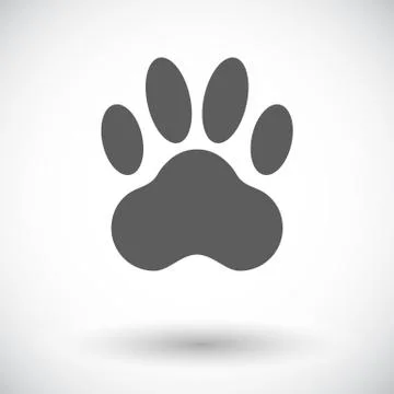 Paw icon flat Stock Illustration