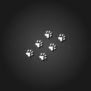 Paw icon flat Stock Illustration