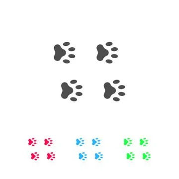 Paw icon flat Stock Illustration