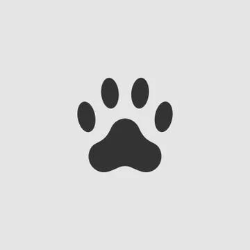Paw icon flat Stock Illustration