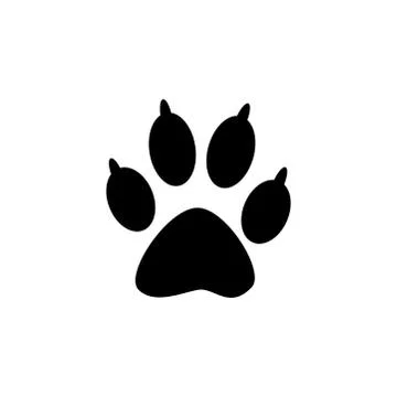 Paw Icon In Flat Style Vector For Apps, UI, Websites. Black Icon Vector Stock Illustration