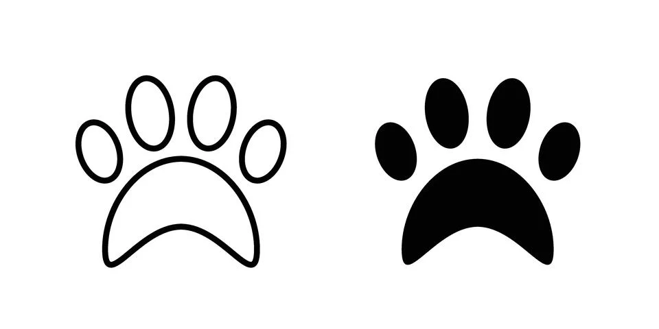 Paw icon Illustration set. Vector Eps10 for apps Stock Illustration