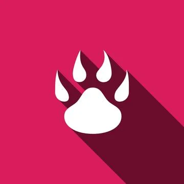 Paw icon with long shadow. Vector illustration Paw icon with long shadow. ... Stock Photos