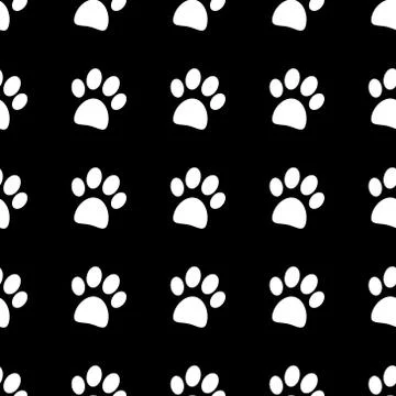 Paw icon seamless pattern Stock Illustration