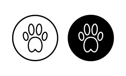 Paw icon vector illustration. paw print sign and symbol. dog or cat paw Stock Illustration