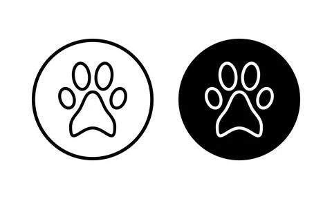 Paw icon vector illustration. paw print sign and symbol. dog or cat paw Stock Illustration