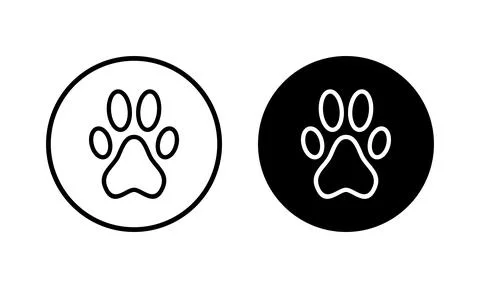 Paw icon vector illustration. paw print sign and symbol. dog or cat paw Stock Illustration