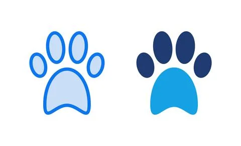 Paw icon vector illustration. paw print sign and symbol. dog or cat paw Stock Illustration