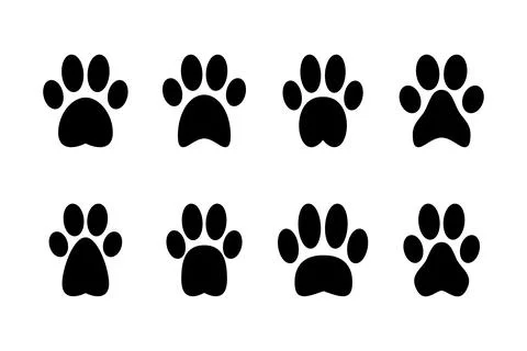 Paw icon vector illustration. paw print sign and symbol. dog or cat paw Stock Illustration