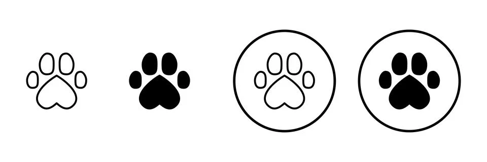 Paw icon vector. paw print sign and symbol. dog or cat paw Stock Illustration