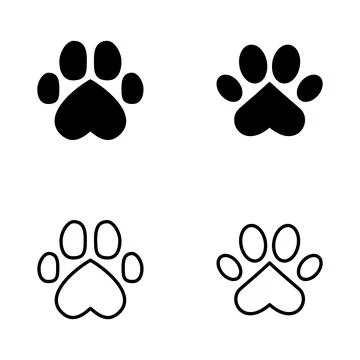 Paw icon vector. paw print sign and symbol. dog or cat paw Stockillustratie