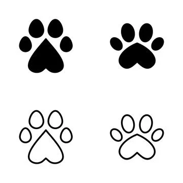 Paw icon vector. paw print sign and symbol. dog or cat paw Stock Illustration
