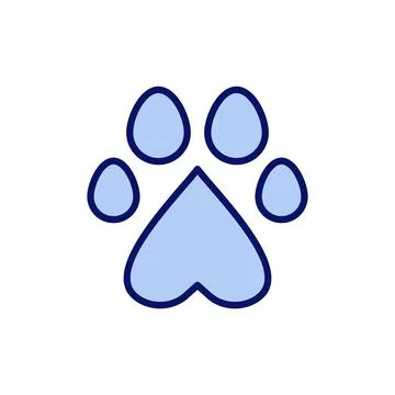Paw icon vector. paw print sign and symbol. dog or cat paw Stock Illustration