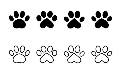 Paw icon vector. paw print sign and symbol. dog or cat paw Stock Illustration