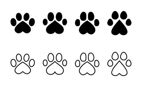 Paw icon vector. paw print sign and symbol. dog or cat paw Stock Illustration
