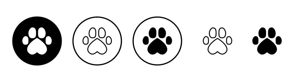 Paw icon vector. paw print sign and symbol. dog or cat paw Stock Illustration