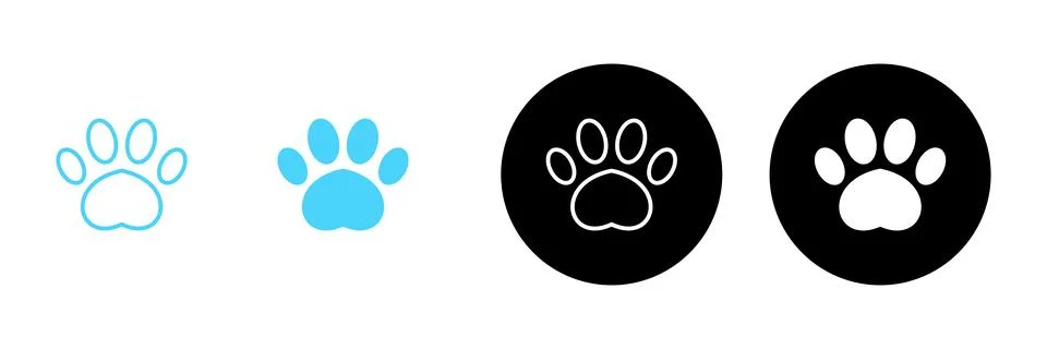 Paw icon vector. paw print sign and symbol. dog or cat paw Stock Illustration