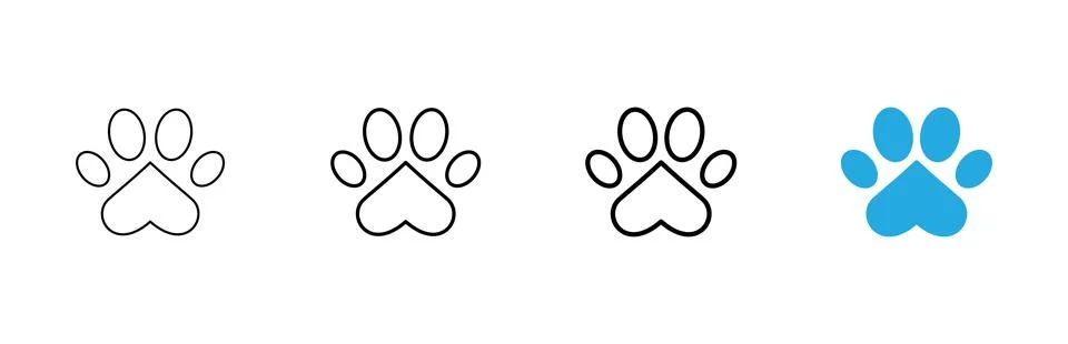 Paw icon vector. paw print sign and symbol. dog or cat paw Stock Illustration