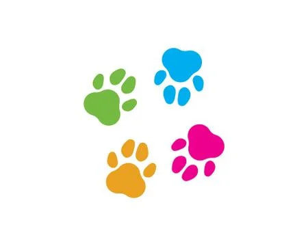 Paw logo icon of pet vector template Illustrazione stock