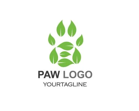 Paw logo icon of pet vector template Stock Illustration