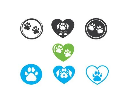 Paw logo icon of pet vector Stock Illustration