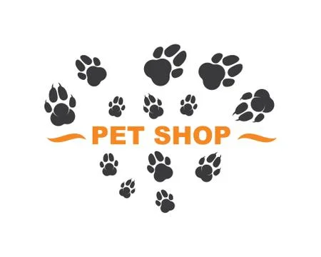 Paw logo icon of pet vector Stock Illustration