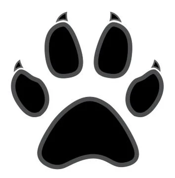 Paw logo silhouette Stock Illustration