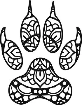 Paw mandala Stock Illustration