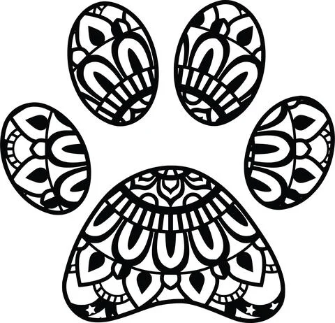 Paw mandala Stock Illustration