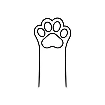 Paw pads icon in linear style. Stock-Illustration