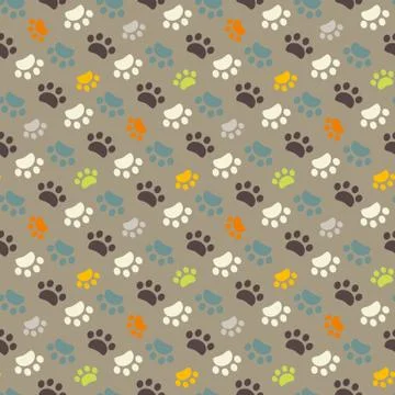 Paw pattern animal imprint Stock Illustration
