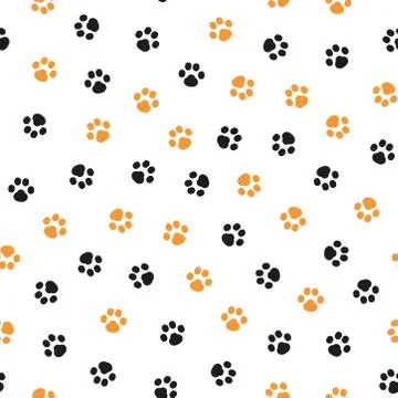 Paw pattern on white background Stock-Illustration